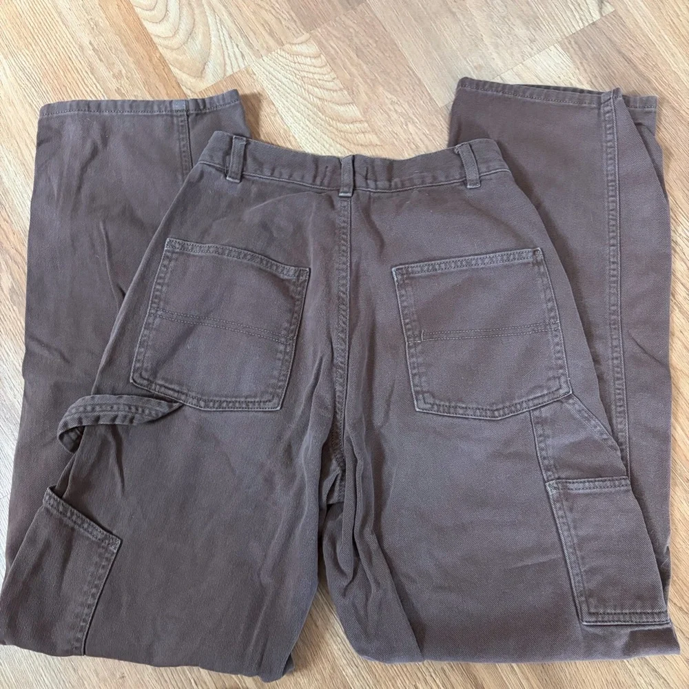 Garage 00 Wide Leg Brown Carpenter-Style Pants - Picture 6 of 6